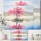 Designart - Japanese Cherry Blossom Tree On Little Idyllic IsLand - Farmhouse Canvas Wall Art Print